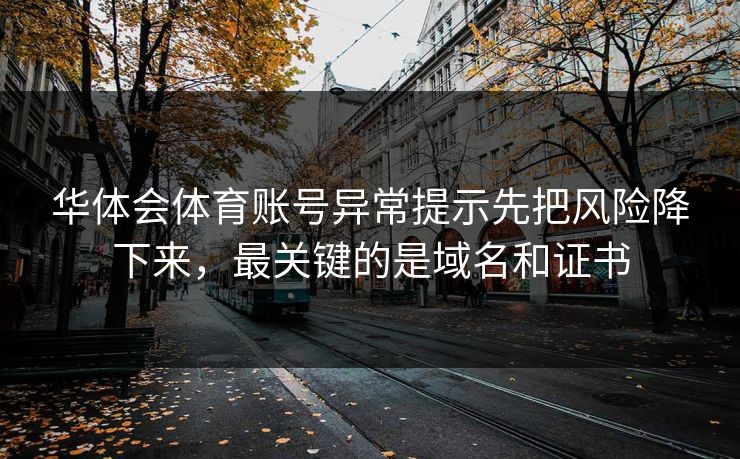 华体会体育账号异常提示先把风险降下来，最关键的是域名和证书